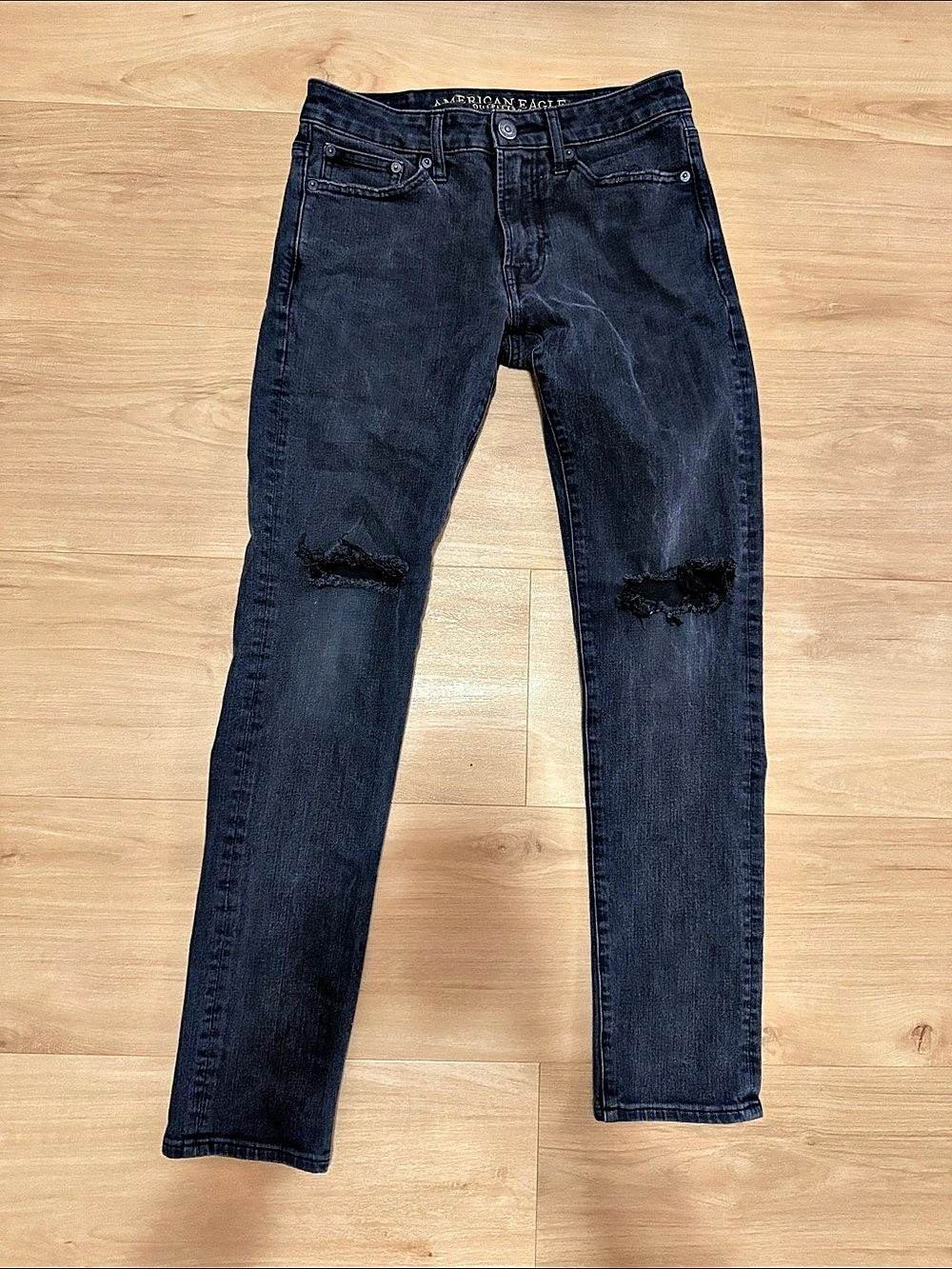 American Eagle Extreme Flex 4 Slim Jeans in Black Waist 28 x 32